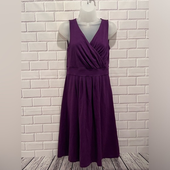 LANDS END purple v-neck long dress/size S - Picture 1 of 8